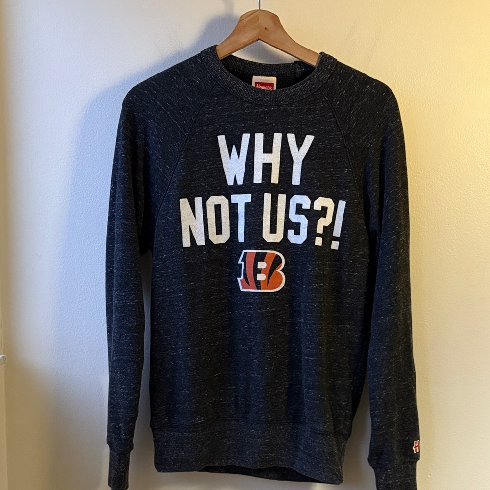 Homage Cincinnati Bengals Why Not Us? Crewneck Size XS